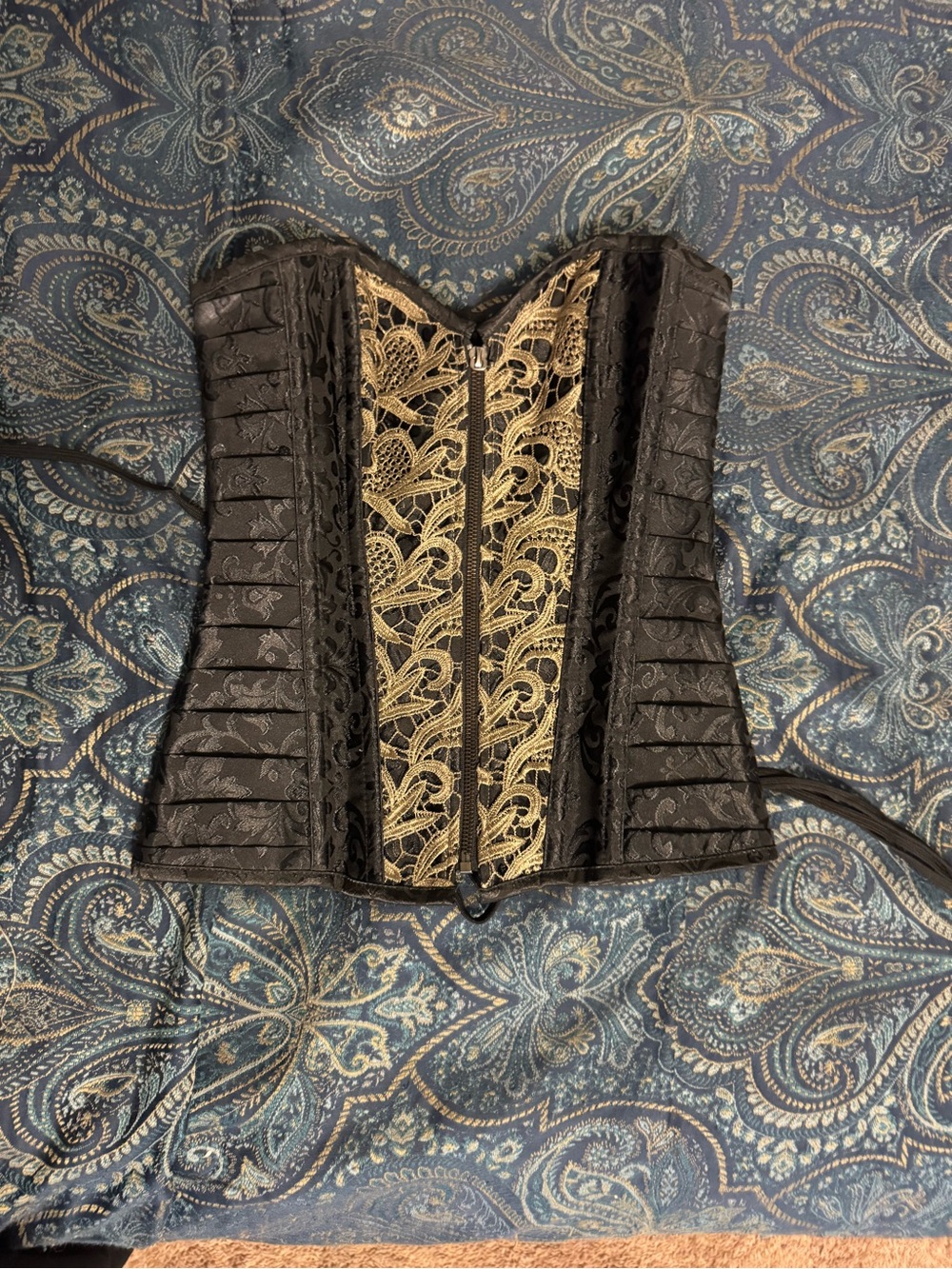 Spirit Black and Gold Lace Corset Bustier